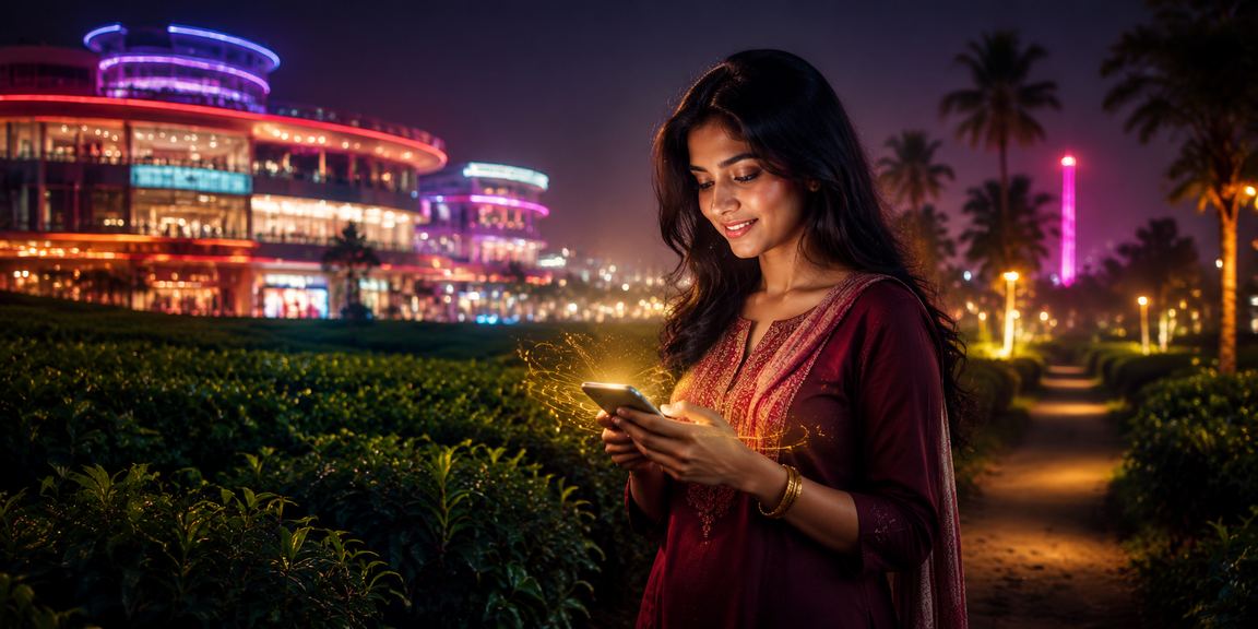 বগুড়ার চা বাগানে মোবাইল পেমেন্ট করেন একজন ব্যবহারকারী